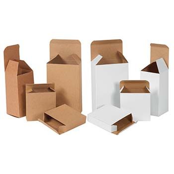 13 Sizes Available 500 Ct White Fiberboard Reverse Tuck Folding Carton Box